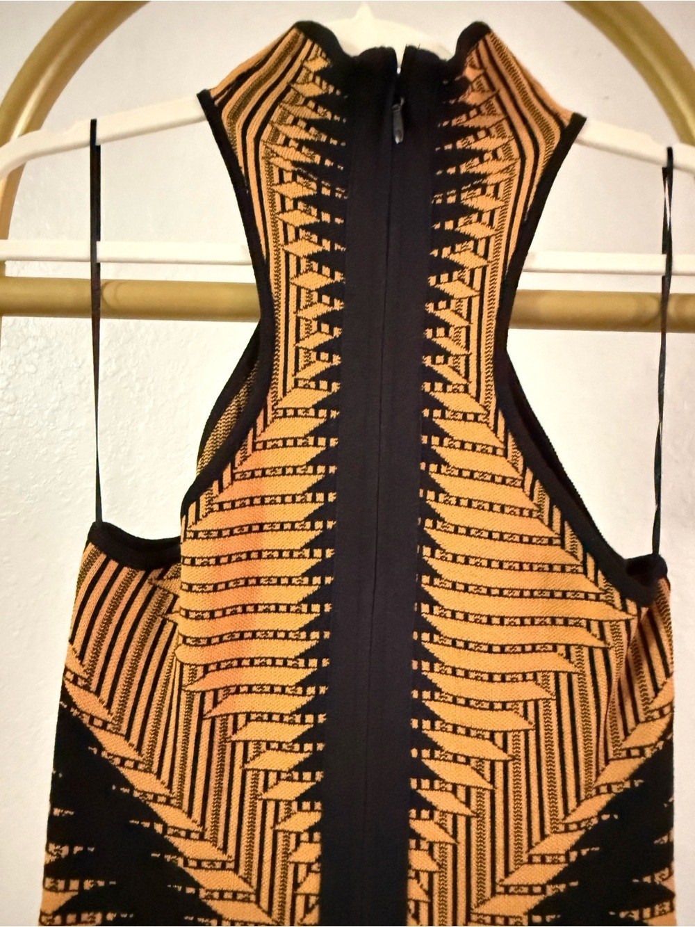 Fashion Nova Black Gold Geometric Bandage Maxi Dress Bodycon - Picture 4 of 6
